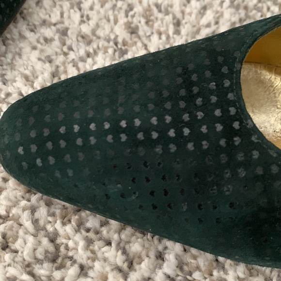 Escada vintage mini hearts emerald kitten heels - Picture 2 of 5